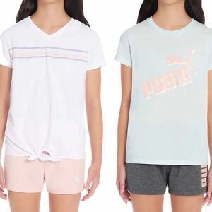 4pc Puma Mix & Match tops and bottoms Mint, White, Gray, and Pink size 7/8